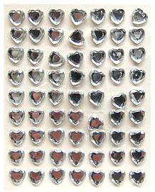 Kunst-Diamant-Sticker Herzen 8mm crystal